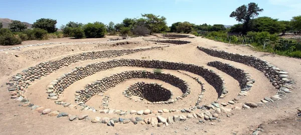 Nazca Nazca Kasabasındaki Cantalloc Aqueduct Spiral Halka Şeklinde Kemerleri Kuyuları — Stok fotoğraf