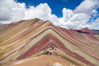 Gökkuşağı dağları veya Vinicunca Montana de Siete Colores Peru, Peru 'da Cuzco bölgesi, Peru And Dağları, panoramik manzara