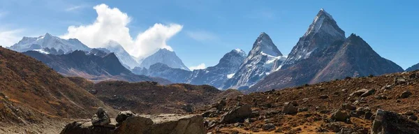 Top Mount Everest Cholo Kangchung Topp Och Nirekha Topp Från — Stockfoto