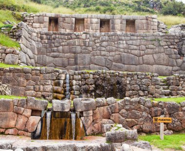 View of Tambo or Tampu Machay, Inca ruins in Cusco or Cuzco town, Peru clipart