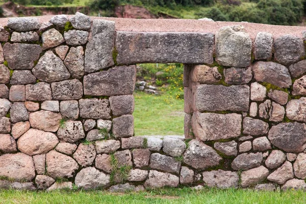 Szczegóły Puka Pukara Lub Puca Pucara Ruiny Inków Mieście Cusco — Zdjęcie stockowe