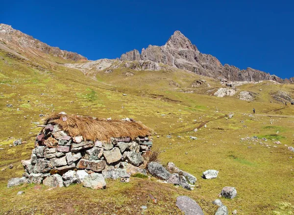 秘鲁安第斯山脉Vilcanota山或Ausangate山的小型住宅建筑 — 图库照片