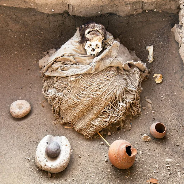 Excavaciones Históricas Preinca Nazca Del Cementerio Civilización Nasca Chauchilla Área — Foto de Stock