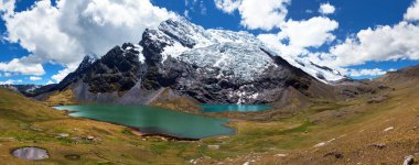 Ausangate yürüyüş yolu, göl ve buzulla dağcılık, Ausangate pisti, Cordillera Vilcanota, Cuzco bölgesi, Peru, Peru And Dağları, Güney Amerika