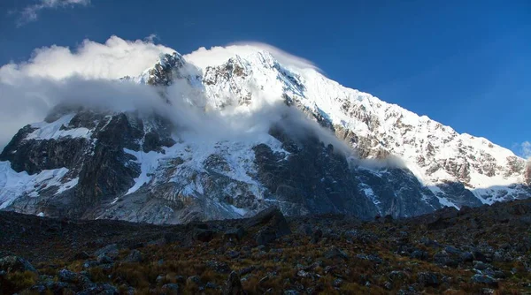 Vista Serale Del Monte Salkantay Trekking Salcantay Sulla Strada Machu — Foto Stock