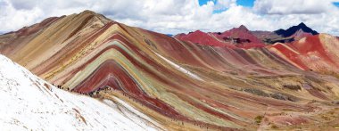 Gökkuşağı dağları veya Vinicunca Montana de Siete Colores Peru, Peru 'da Cuzco bölgesi, Peru And Dağları, panoramik manzara