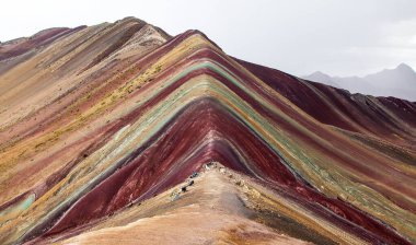 Gökkuşağı dağları veya Vinicunca Montana de Siete Colores, Peru, Peru 'daki Cuzco bölgesi, Peru And Dağları