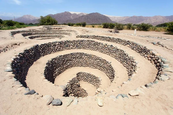 Cantalloc Aqueduct Nazca Nazca Town Spiral Circle Aqueducts Wells Peru — Stock Photo, Image