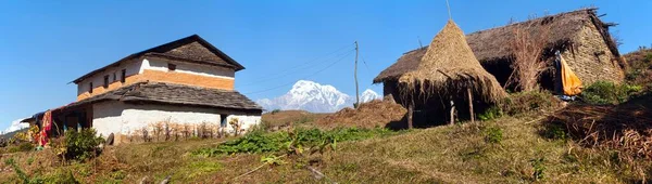 Bellissime Case Nepal Regione Annapurna Nepal Himalaya Montagne Vista Panoramica — Foto Stock