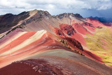 Gökkuşağı dağları veya Vinicunca Montana de Siete Colores, Peru, Peru 'daki Cuzco bölgesi, Peru And Dağları