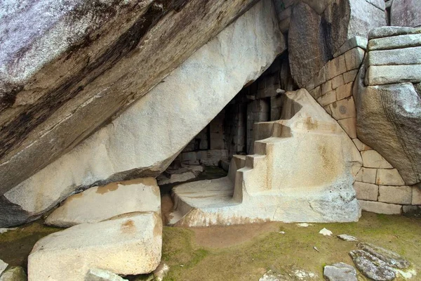 Machu Picchu Detail Aus Der Peruanischen Inka Stadt Unesco Weltkulturerbe — Stockfoto