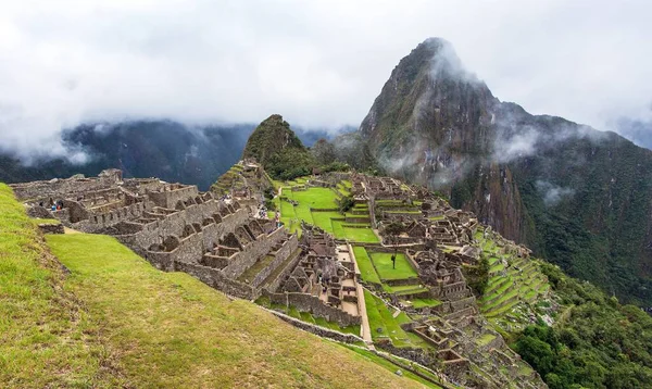 Мачу Пікчу Панорамний Вид Перуанського Міста Єкт Всесвітньої Спадщини Священна — стокове фото
