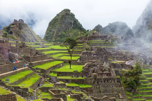 Machu Picchu Vista Panorámica Ciudad Peruana Inca Patrimonio Humanidad Unesco — Foto de Stock