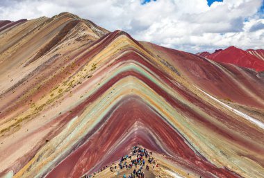 Gökkuşağı dağları veya Vinicunca Montana de Siete Colores Peru, Peru 'da Cuzco bölgesi, Peru And Dağları, panoramik manzara