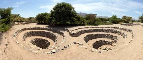 Cantalloc Aquädukt Nazca Oder Nazca Stadt Spirale Oder Kreis Aquädukte — Stockfoto