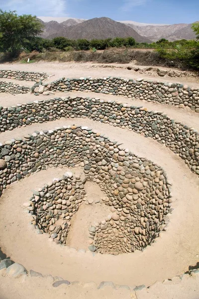 Acueducto Cantalloc Nazca Ciudad Nazca Acueductos Espiral Círculo Pozos Perú —  Fotos de Stock