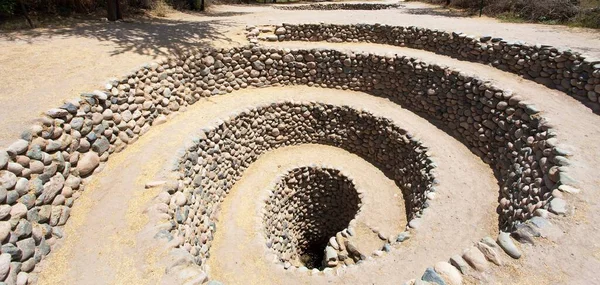 Acueducto Cantalloc Nazca Ciudad Nazca Acueductos Espiral Círculo Pozos Perú —  Fotos de Stock