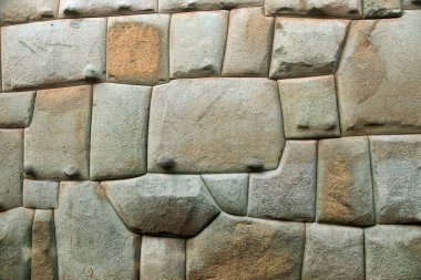 Cusco ya da Cuzco kasabasındaki taş duvarın detayları, Tarihi İnka mimarisi, Peru