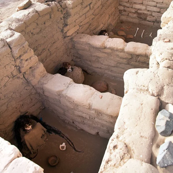 Scavi Storici Della Preinca Nazca Cimitero Della Civiltà Nasca Chauchilla — Foto Stock