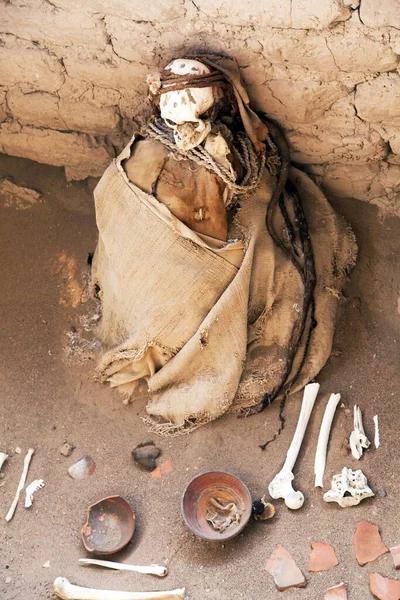 Escavações Históricas Cemitério Civilização Pré Inca Nazca Nasca Chauchilla Área — Fotografia de Stock