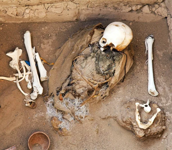 Historiska Utgrävningar Civilisationskyrkogården Chauchilla Nazca Peru — Stockfoto