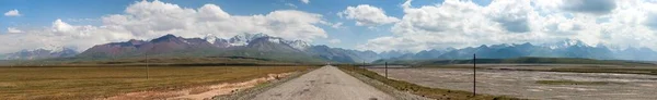 Beautiful Landscape Panorama Pamir Mountains Area Kyrgyzstan Pamir Highway M41 — Stock Photo, Image