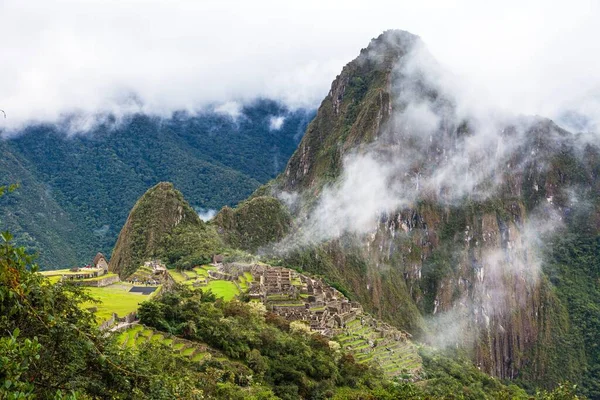 Machu Picchu Blick Auf Peruanische Inkastadt Unesco Weltkulturerbe Heiliges Tal — Stockfoto