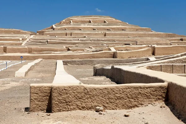 Nasca Eller Nazca Pyramid Vid Chahuachi Arkeologiska Plats Nazca Öknen — Stockfoto