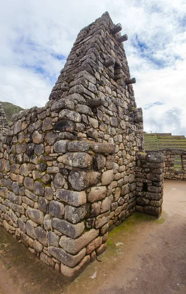 Machu Picchu Detal Peruwiańskiego Miasta Inkańskiego Unesco Lista Światowego Dziedzictwa — Zdjęcie stockowe