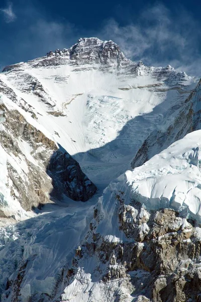 Vista Monte Lhotse Acampamento Base Pumori Parque Nacional Sagarmatha Vale — Fotografia de Stock