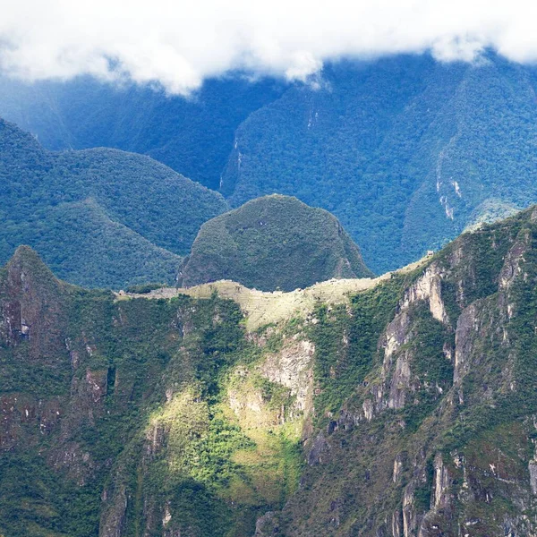 Machu Picchu Inca Ciudad Vista Desde Salkantay Trek Área Cusco — Foto de Stock