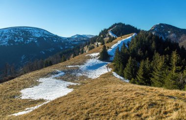 Velka Fatra dağları, Slovakya 'dan kış manzarası
