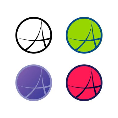 Dairedeki a harfi. Logo. Simge.