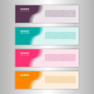 Vector abstract design web banner template. Web Design Elements-Header Design. Abstract banner on a gray background. Color transition. clipart