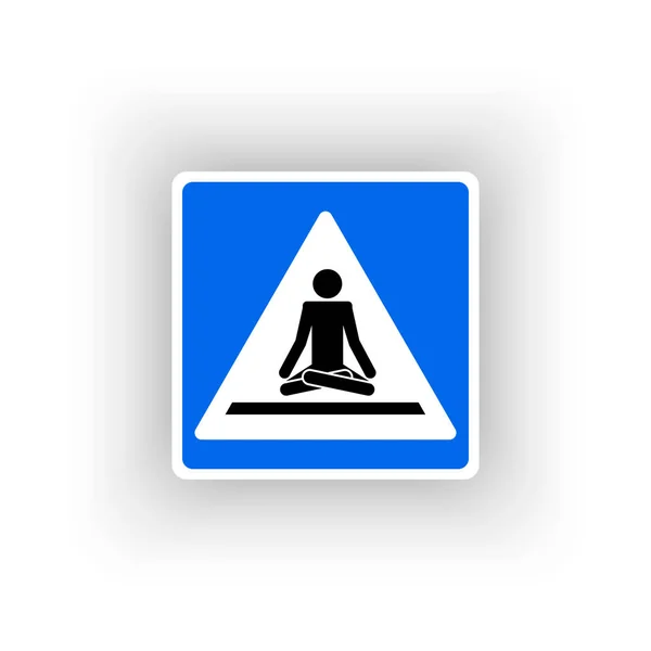 Straßenschild Mit Dem Bild Von Yoga Lotusposition Und Matte — Stockvektor