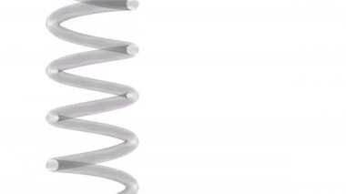 Çokgenlerle spiralin dönüşü. Alfa kanalı. Animasyon. 4k.