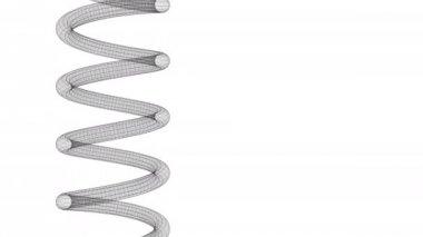 Poligonal spiralin dönüşü. Saydam -lık. Alfa kanalı. Animasyon. 4k.