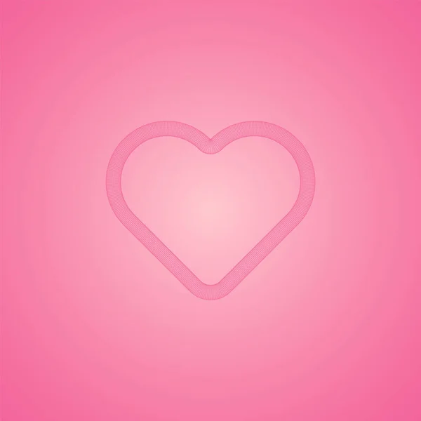 Coeur sur fond rose. grille polygonale. cadre . — Image vectorielle