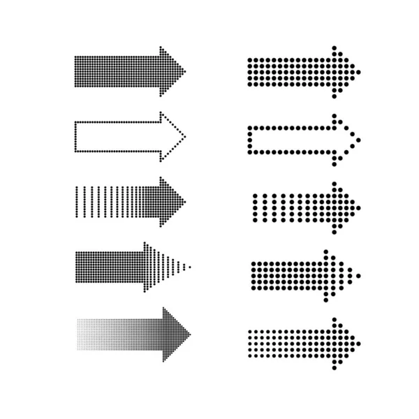 Set van zwarte vector pijlen. Het pijlpictogram. De pijlen van de ballen. — Stockvector