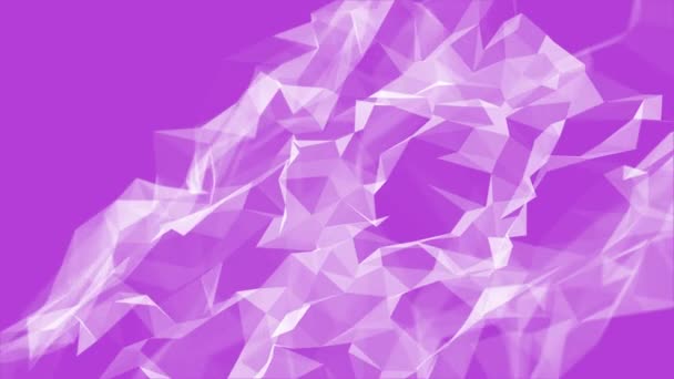 Mouvement des lignes et des points. Blanc et violet. Animation en boucle. Plexus. 4K 