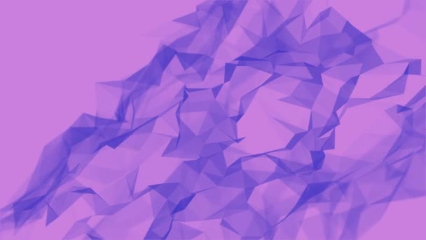 Mouvement des lignes et des points. Lilas et violet. Animation en boucle. Plexus. 4K 