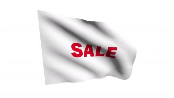 Black Flag Flies Sale Red Letters Looped Animation — Stock Video