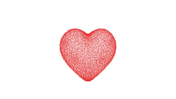 Abstracte hart. Lijnen. Plexus. Goed in focus. Rode. — Stockfoto