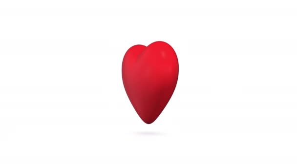 Heart Spinning Animation White Background — Stock Video