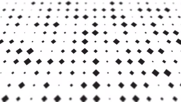 单色动画背景 正方形和钻石 黑白固定 — 图库视频影像