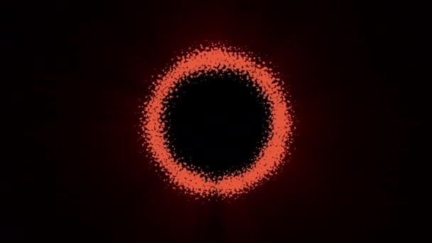 点のフレームの回転 黒の背景 — ストック動画
