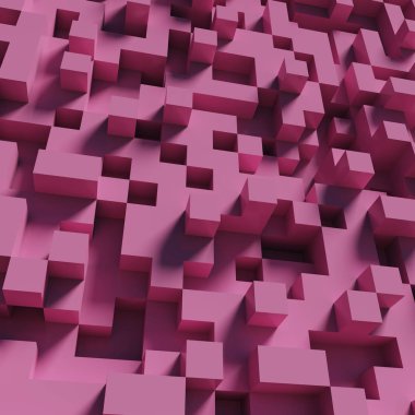 Soyut geometrik arka plan. 3d render. Pembe küpler.