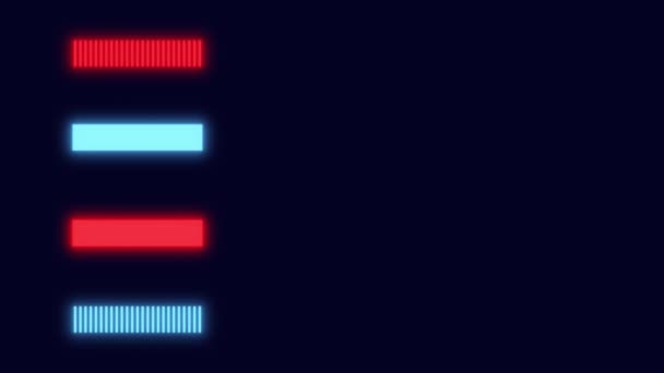 Interface Menu Démarrage Progression Bande Est Rouge Bleue Flou Lueur — Video