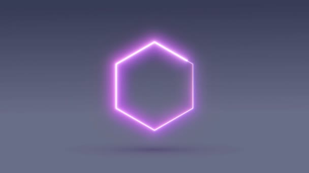 Interface Menu Inicialização Progresso Quadro Hexagonal Brilha Rotação Figura Sombra — Vídeo de Stock