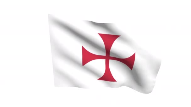 Flaggan Fladtrar Vinden Columbus Röda Korset Alfakanal Rörelse Design Rendering — Stockvideo